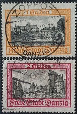 Freie Stadt Danzig 1925, Ansichten (II) komplett, gestempelt