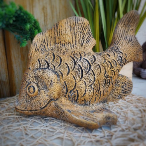 Steinfigur fisch teich - fisch,