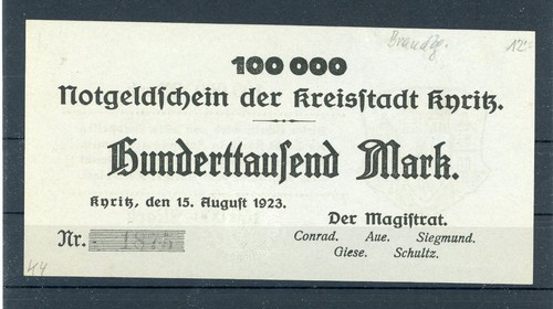 Kyritz 100000 mark notgeld - mark,