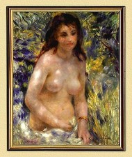 IMPRESSIONISMUS RENOIR NACKTE FRAU IN DER SONNE A3-Faksimile 41 im Goldrahmen