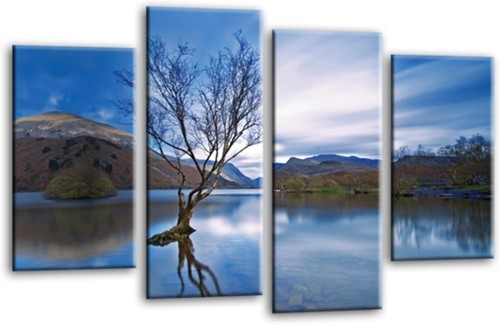 Landschaft wandbild blau - landschaft,
