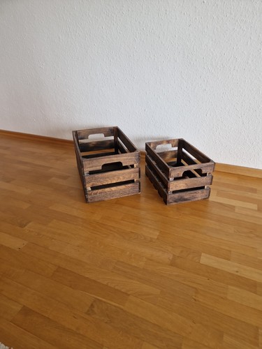 Holzkisten dunkel braun - dunkel,