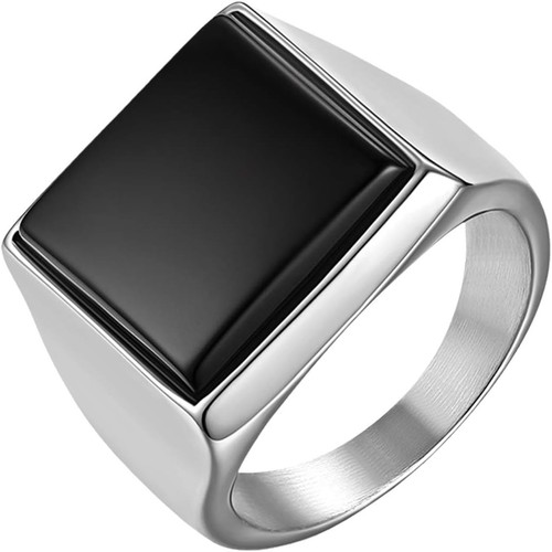 Herren ring edelstahl quadrat - herren-ring,