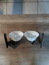 2 Wandlampen Jugendstil Messing brüniert Glas Leuchte Antik Stil 