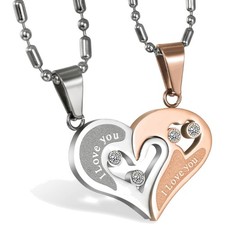 Herz-Puzzle-Paarketten-Set aus