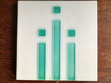 Jugendstilfliese, Linien, Balken, grün,weiß tegel, careau, Kachel, Orig.,
