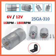 25mm Getriebemotor DC 6V 12V Gleichstrommotor 16-1800RPM Metall Getriebemotoren