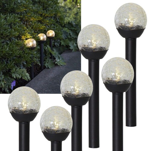 6er set led solar - set, kugelleuchte