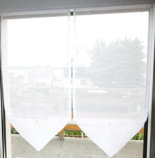 Scheibengardinen B 70cm 2 x  je B  35cm H 50cm Gardine  Weiß ohne Muster