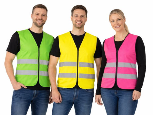 Warnweste mit reißverschluss - warnweste,