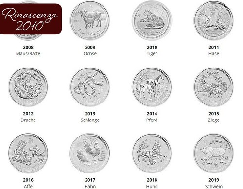 Sammlung lunar silbermünze - lunar,