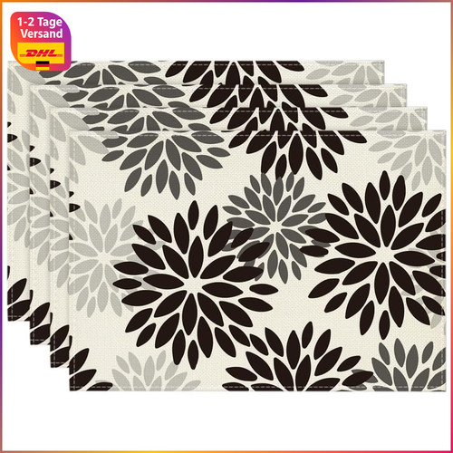 Platzsets blumen schwarz - blumen,