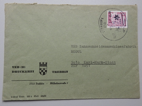 3002 brief ddr - veb, druckerei