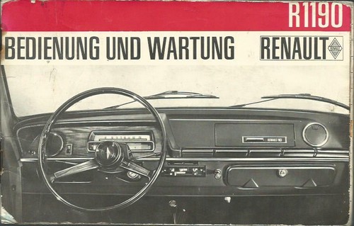 Renault r10 1190 owners manual - renault,