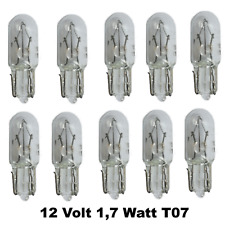 10x 12V 1,7W T5 W2,2x5,2d Glühlampen Glassockellampe Tacholampe  B217w
