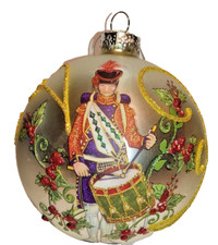 MARK ROBERTS "Weihnachtskugel-Glas champagner Ø 10 cm Nostalgie Nr. 12 Trommler