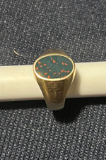 Vintage Herrensiegelring in 585/14K Gelbgold mit Helitrop-Blutstein