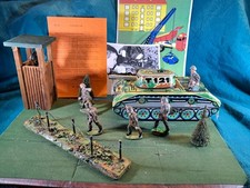 Panzer(Blech) Soldaten NVA PGH Effelder Masse/Gummi 60/70er Jh.Turm+Stacheldraht