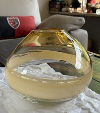 Jupiter Überfangglas gr. Kugelvase  70/80er Murano Glas Einschmelzungen H 19cm