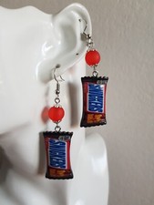Ohrringe, Schoko - Riegel , ca. 7 cm lang , Keksreklame, Sommer , Fun , Trendy 