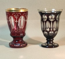 2 Ranftbecher Glas Böhmen