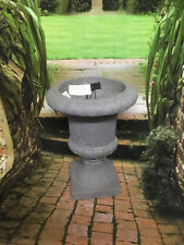 French Vase Kübel Garten Antik Designe H33 cm Blumenkübel Pflanzkübel Grau