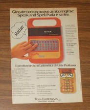 Seltene Werbung TEXAS INSTRUMENTS LITTLE PROFESSOR Taschenrechner 1979