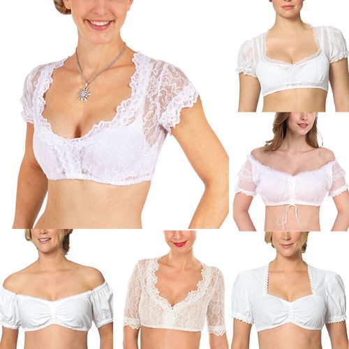 Damen spitze dirndlbluse - spitze,