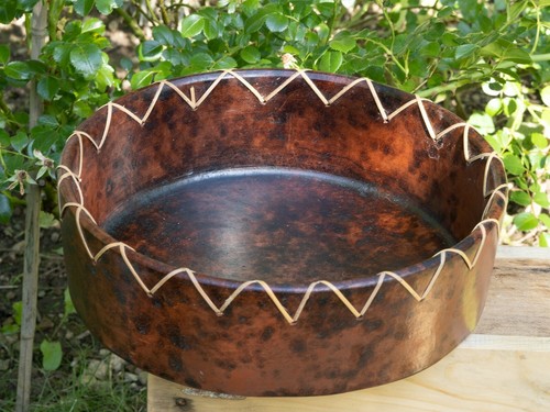 Handmade ton schale rund mit - handmade,