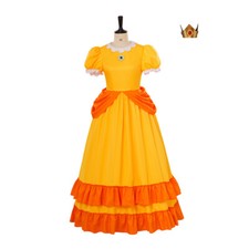 Cosplay Super Mario Bros Princess Daisy Kleid Krone Halloween Karneval Anzüge