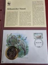 Afrikanischer Manati ** NUMISBRIEF Tongolaise / WWF 30 JAHRE SCHWERER MEDAILLE 