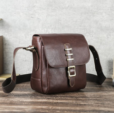 Contacts Herren Echtleder Umhängetasche Vintage Messenger Bag Ledertasche Braun