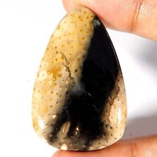 Indonesien VERSTEINER Palmenachat Birnenform NATUR lose Edelsteine 43x28x05...