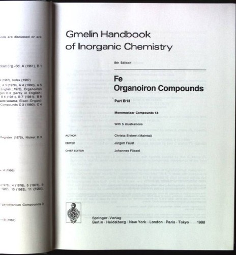 Gmelin handbook inorganic - handbook, of