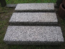 3x Trittstufen/Blockstufen/Treppenstufen aus Edelsplitt/Beton, Pfeffer & Salz