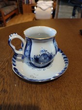 Blaue weiße tasse - blaue-weiße,