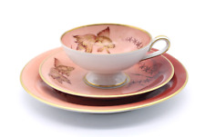 Hertel Jacob Porzellan Sammelgedeck Gedeck Fisch Motiv Goldrand Vintage alt