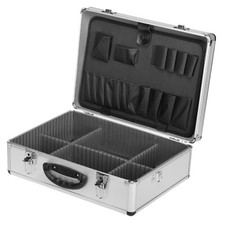 Alukoffer Werkzeugkoffer Werkzeugkiste abschließbar + Werkzeugfach + Gurt