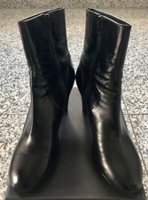 schwarze extravagante Leder Stiefeletten high heels von BELMONDO Gr. 38