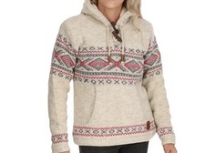 KUNST UND MAGIE strickjacke Damen Hoodie Ski Pullover Schurwolle Goa Norweger 