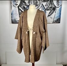 Japanischer Kimono handgenähte Kimono Jacke Haori Seidenrobe Braun Hochwertig