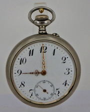 Zuverlässige offene Herrentaschenuhr Stahl/Nickel um 1905 (108401)