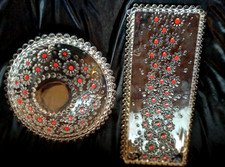 Walther Glas  Fabiola Stollenplatte & Schale rote Punkte