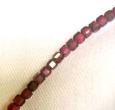 Granat Kette - 925er Silber - 35 Karat - 42 cm - facettiert - Würfel - Rhodolith