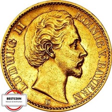 J194  20 Mark BAYERN Ludwig 2 von 1872 D in f.VZ  3550