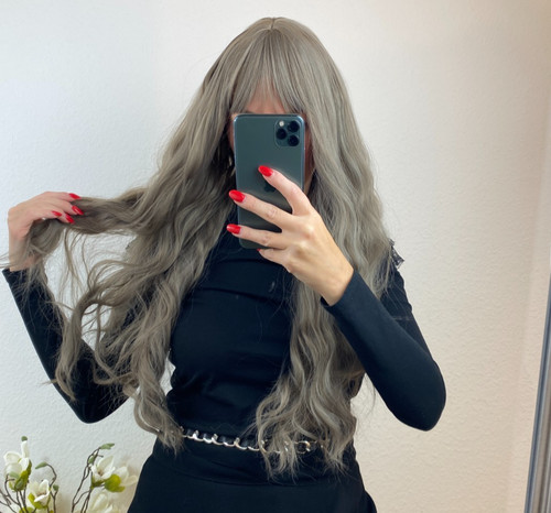 Graue perücke damen lang - graue,