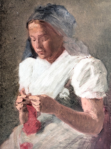 Junge frau beim stricken - junge,