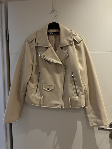 Zara lederimitatjacke beige - lederimitatjacke,