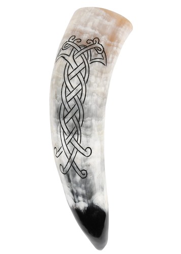 Wikinger trinkhorn mit raben - wikinger-trinkhorn,