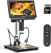Elikliv 8Zoll Digitales Mikroskop 2000x 52MP HDMI Lötmikroskop LCD 3840P 64GB